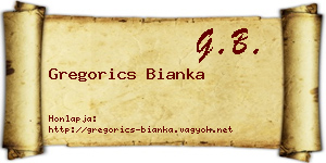 Gregorics Bianka névjegykártya